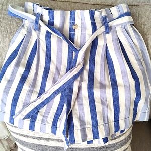 MADEWELL PAPERBAG SHORT - BLUE ATRIPE IN EXCELLENT CONDITION